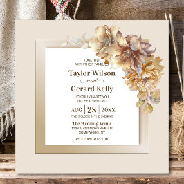 Elegant Herfst Floral Wedding Kaart