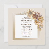 Elegant Herfst Floral Wedding Kaart (Voorkant)