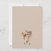 Elegant Herfst Floral Wedding Kaart (Achterkant)