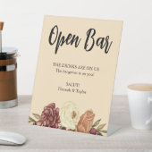 Elegant Herfst Floral Wedding Reclamebord Met Voetstuk (Insitu)