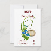 Elegant Herfst Floral White Pumpkin Wedding RSVP Kaartje (Voorkant)