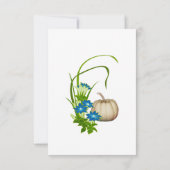 Elegant Herfst Floral White Pumpkin Wedding RSVP Kaartje (Achterkant)