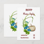 Elegant Herfst Floral White Pumpkin Wedding RSVP Kaartje (Voorkant / Achterkant)