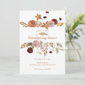 Elegant Herfst Floral Woodland Friendsgiving Kaart (Staand voorkant)
