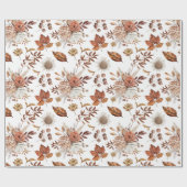 Elegant Herfst floral wrapping papier (Vlak)