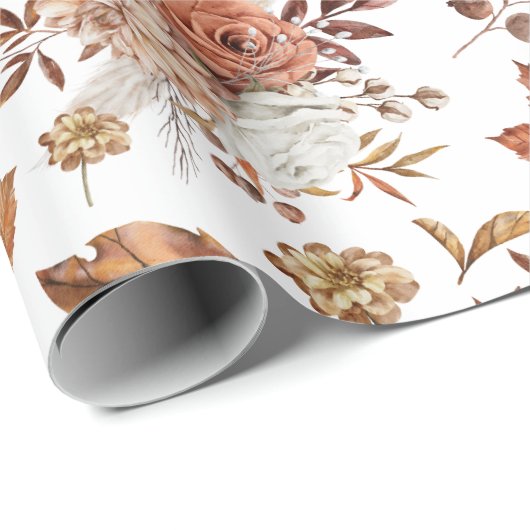Elegant Herfst floral wrapping papier (Rol Hoek)