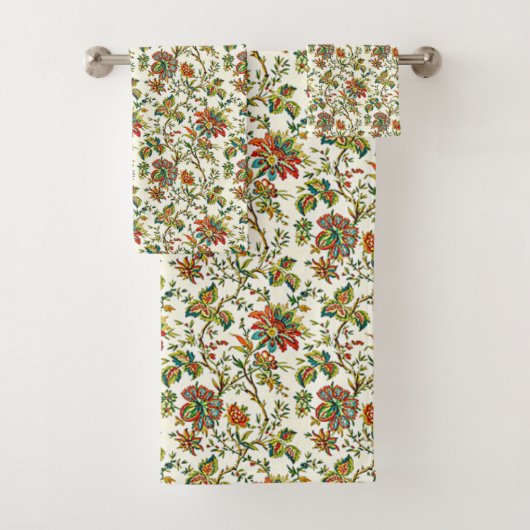 Elegant herfst floreel patroon bad handdoek (Insitu)