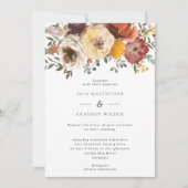 Elegant Herfst Flowers Wedding Uitnodiging (Voorkant)