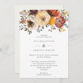 Elegant Herfst Flowers Wedding Uitnodiging (Voorkant / Achterkant)