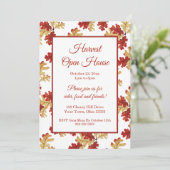 Elegant Herfst Foliage Harvest Leaves Open House Kaart (Staand voorkant)