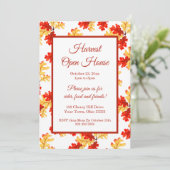 Elegant Herfst Foliage Harvest Leaves Open House Kaart (Staand voorkant)