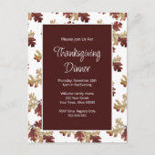 Elegant Herfst Foliage Thanksgiving Dinner Briefkaart (Voorkant)