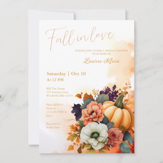 Elegant Herfst Geel Waterverf Vrijgezellenfeest Kaart (Voorkant)