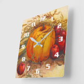 Elegant  Herfst Harvest Thanksgiving Kitchen Vierkante Klok (Hoek)