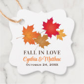 Elegant Herfst in Love Autumn Leaves Wedding Bedankjes Labels (Voorkant)