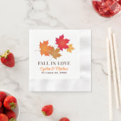Elegant Herfst in Love Autumn Leaves Wedding Servet (Insitu)