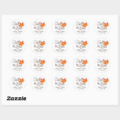Elegant Herfst in Love Autumn Wedding Monogram Ronde Sticker (Vel)