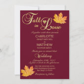 Elegant HERFST in LOVE Burgundy Marsala Wedding Kaart (Voorkant)