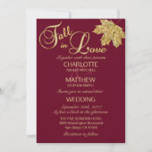 Elegant HERFST in Love Burgundy Marsala Wedding Kaart (Voorkant)