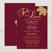 Elegant HERFST in Love Burgundy Marsala Wedding Kaart (Voorkant / Achterkant)