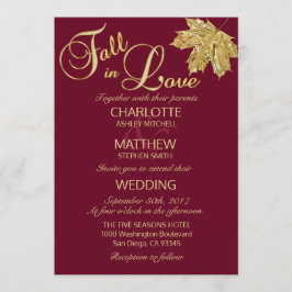 Elegant HERFST in Love Burgundy Marsala Wedding Kaart