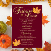 Elegant HERFST in LOVE Burgundy Marsala Wedding Kaart
