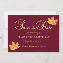 Elegant HERFST in LOVE Burgundy Marsala Wedding Save The Date
