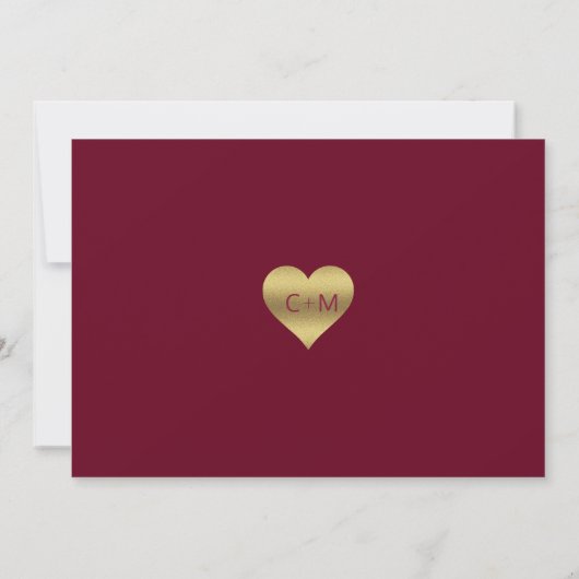 Elegant HERFST in LOVE Burgundy Marsala Wedding Save The Date (Achterkant)