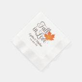 Elegant Herfst in Love Oranje Leaf Wedding Servet (Hoek)