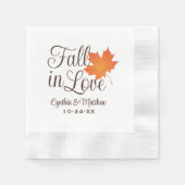 Elegant Herfst in Love Oranje Leaf Wedding Servet (Voorkant)