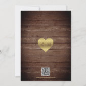 Elegant HERFST in LOVE Rustic Wood Wedding QR Code Kaart (Achterkant)