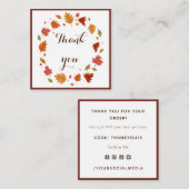 Elegant Herfst Leaf Hartelijk dank voor uw waarder Vierkante Visitekaartje (Voorkant / Achterkant)