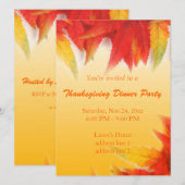 Elegant herfst leest Thanksgiving diner Kaart (Voorkant / Achterkant)
