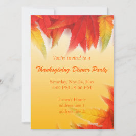 Elegant herfst leest Thanksgiving diner Kaart