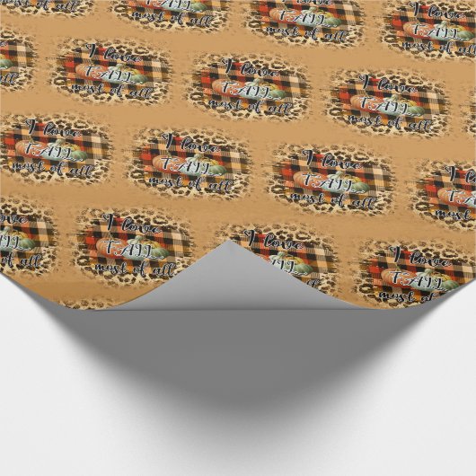 Elegant  Herfst Love Pumpkin Cadeaupapier (Hoek)