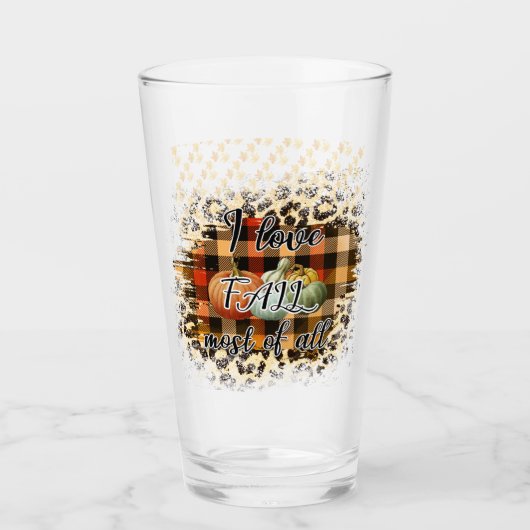 Elegant Herfst Love Pumpkin Glas (Voorkant)