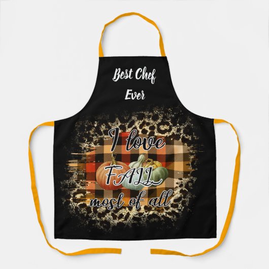 Elegant  Herfst Love Pumpkin Schort (Voorkant)