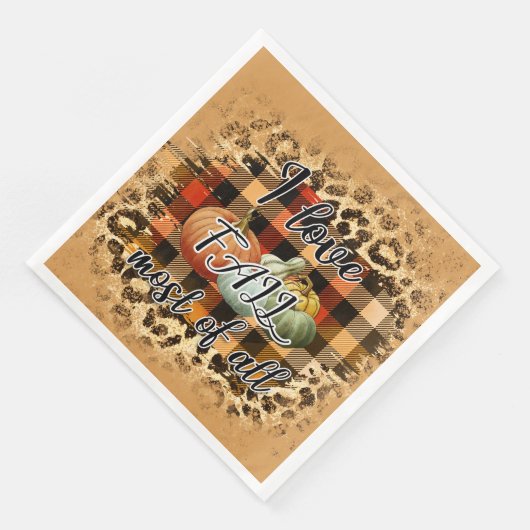 Elegant  Herfst Love Pumpkin Servet (Hoek)