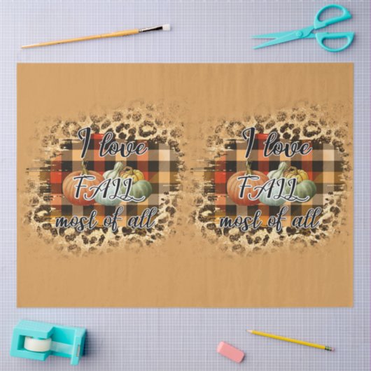 Elegant Herfst Love Pumpkin Tissuepapier (Craft)