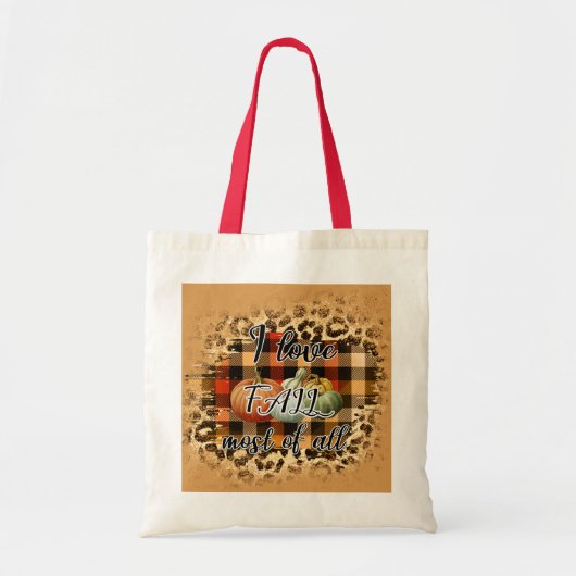 Elegant  Herfst Love Pumpkin Tote Bag (Voorkant)