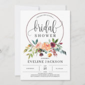 Elegant Herfst marigold Burgundy en bloemen Kaart (Voorkant)