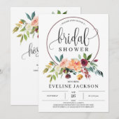 Elegant Herfst marigold Burgundy en bloemen Kaart (Voorkant / Achterkant)