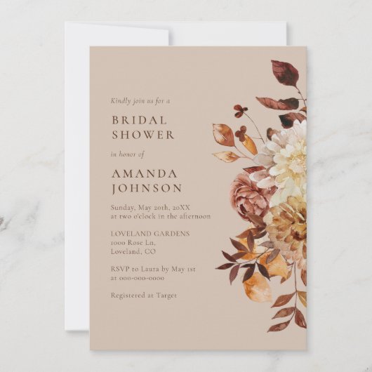 Elegant Herfst Modern Vrijgezellenfeest Kaart (Voorkant)