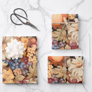 Elegant herfst oogstpatroon stijlvol chic inpakpapier vel