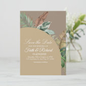 Elegant Herfst Pampas Grass Wedding Save the Date (Staand voorkant)