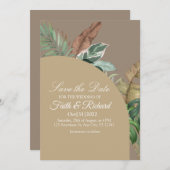 Elegant Herfst Pampas Grass Wedding Save the Date (Voorkant / Achterkant)