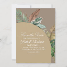 Elegant Herfst Pampas Grass Wedding Save the Date