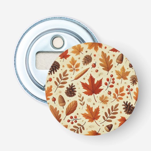 Elegant Herfst patroon Button Flesopener (Voorkant)