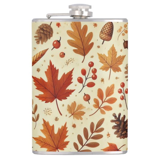 Elegant Herfst patroon Heupfles (Voorkant)