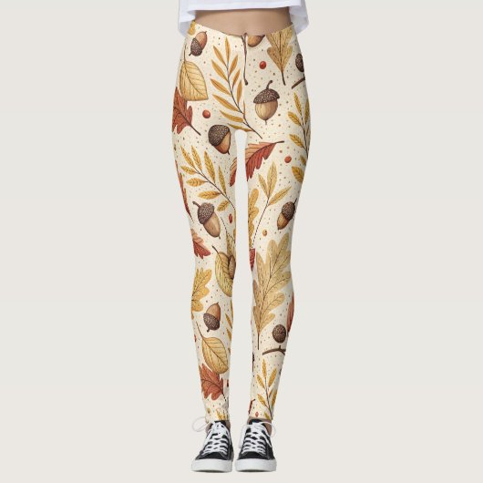 Elegant Herfst patroon Leggings (Voorkant)